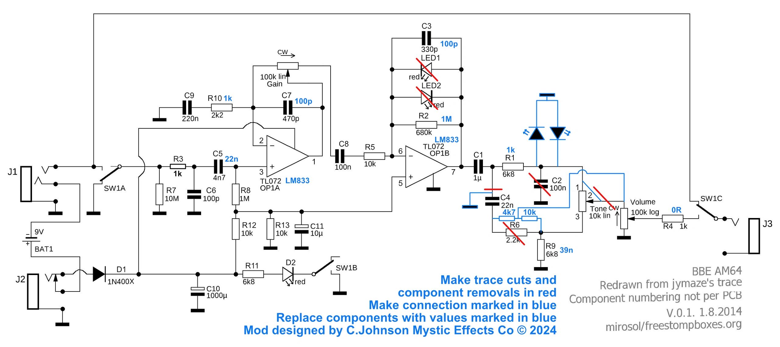 MI EFFECTS CRUNCH BOX ディストーション 歪み SPI改造 MI